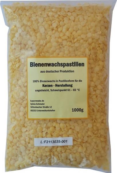 1 kg Bienenwachspastillen für die Kerzenherstellung